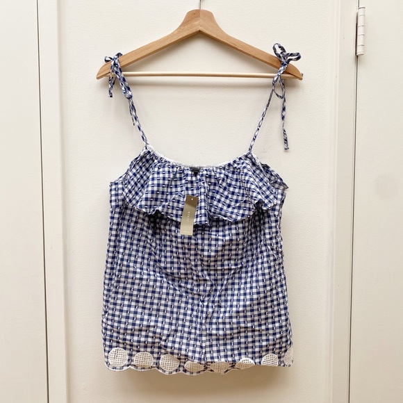 J.CREW Gingham Sleeveless Tie Top - Picture 4 of 11